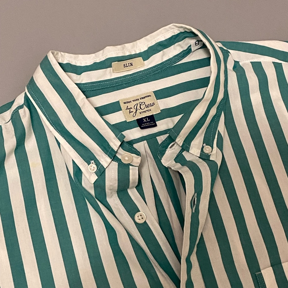 J. Crew Button Down Striped Slim Fit Shirt SIZE XL - Picture 3 of 3